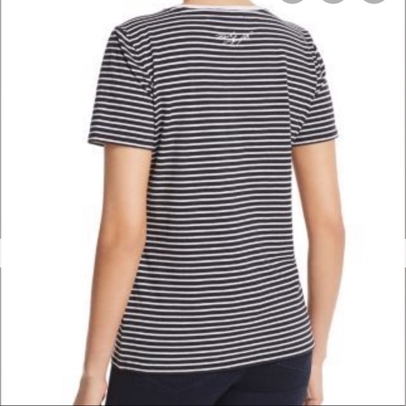NWOT Karl Lagerfeld Paris Emoji Karl Striped Tee - Picture 2 of 6